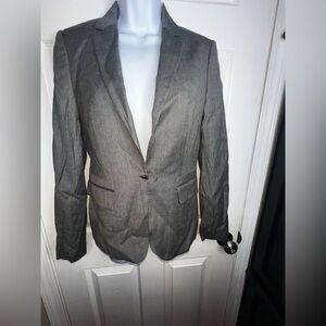 BOSS Hugo Boss Women’s US 4 Virgin Wool Gray Suit Jacket Blazer UK 8 FR 38